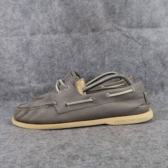 Sperry Mens 8 Top Sider Boat Shoes Classic Leather Lifestyle Preppy 2 Eye Grey main image 13